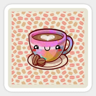 Coffee cup coffee drinker funny cute colorful Sticker